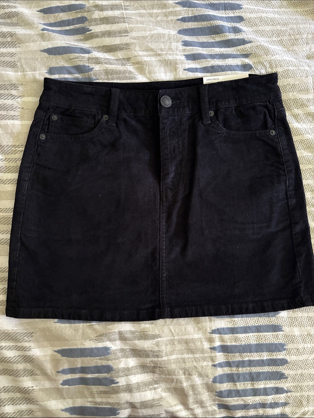 American Eagle Outfitters Black Corduroy Mini Skirt